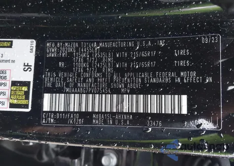 2023 Toyota Corolla Cross L from USA, damaged, VIN 7MUAAABG7PV075454